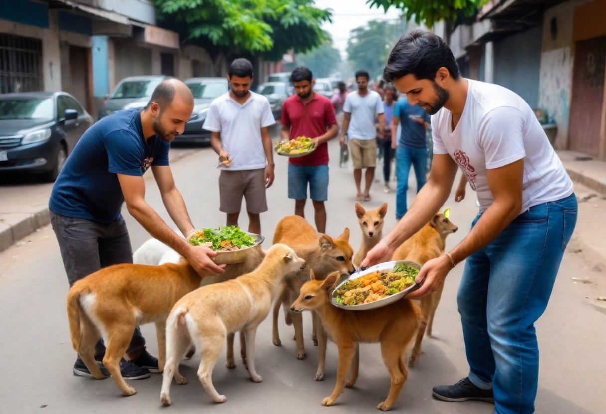 pikaso_texttoimage_giving-healthy-food-to-street-animals